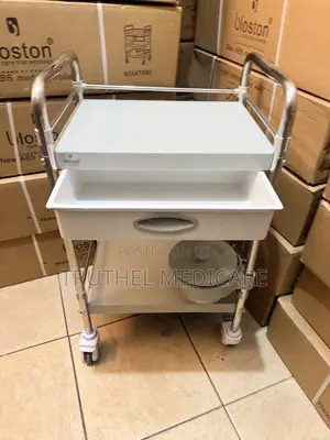 Big ABS/Stainless Medicine Trolley(2steps Double Drawer)