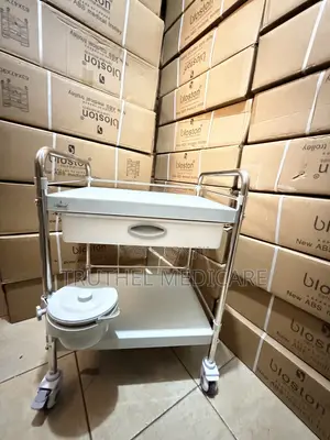 Big ABS/Stainless Medicine Trolley(2steps Double Drawer)