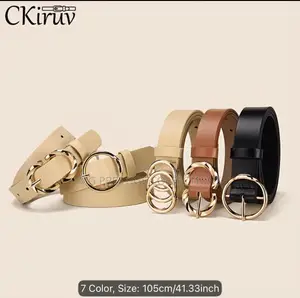 Women's Leather Belts (Black & Brown) + Free Hole Punch