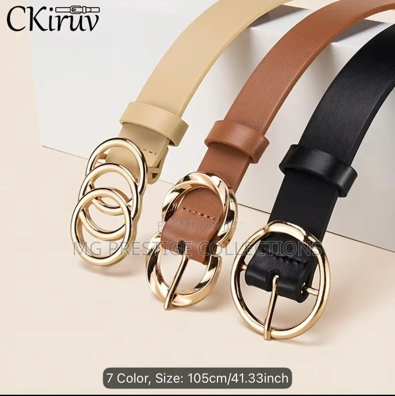 Women's Leather Belts (Black & Brown) + Free Hole Punch