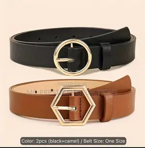 Women's Leather Belts (Black & Brown) + Free Hole Punch