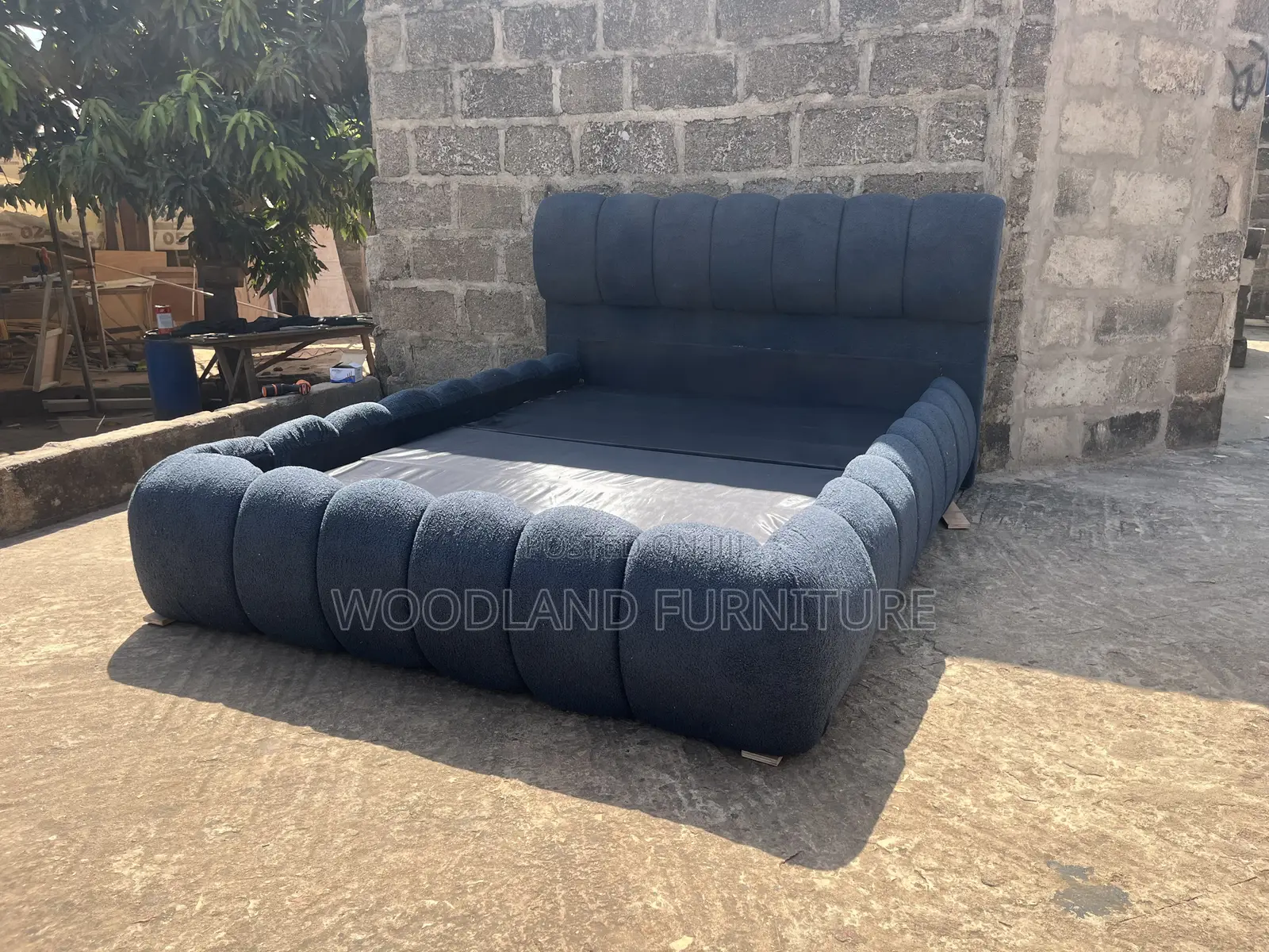 Double Bed Woodland Furniture — Deep Navy Cloud Bed