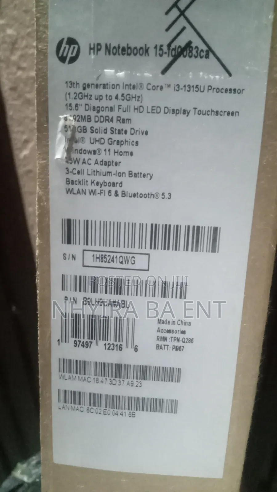 New Laptop HP 15 8GB Intel Core i3 SSD 512GB