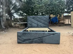 Double Bed Frame , Woodland Furniture Slate Geometric Bed