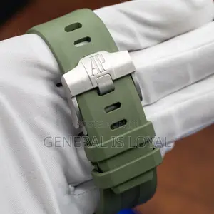 Audemars Piguet Royal Oak Offshore Diver Silver Green Silicone Strap