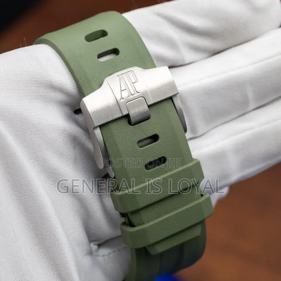 Audemars Piguet Royal Oak Offshore Diver Silver Green Silicone Strap