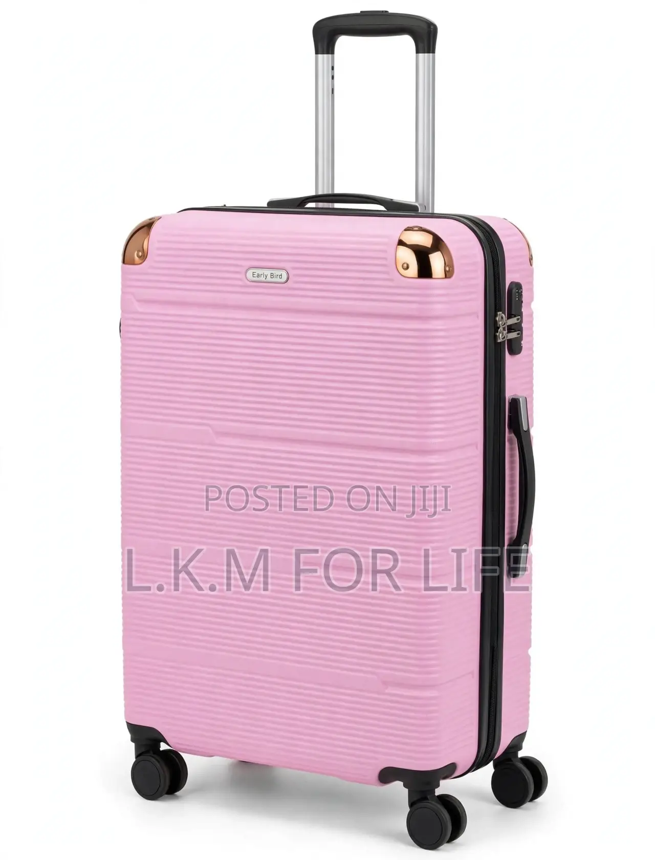 Early Bird 4-in-1 Pink Luggage Set - 4 Wheels + Code Lock - 4 Pieces