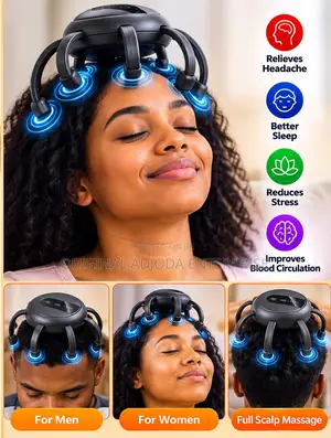 8-Head Electric Scalp & Head Massager – Rechargeable Deep Massage,