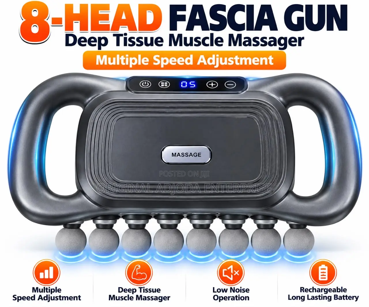 Original 8-Head Fascia Gun – Deep Tissue Electric Muscle Massager