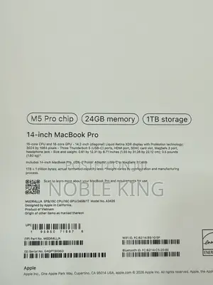 New Laptop Apple MacBook Pro 2025 M5 24GB Apple M5 Pro SSD 1T