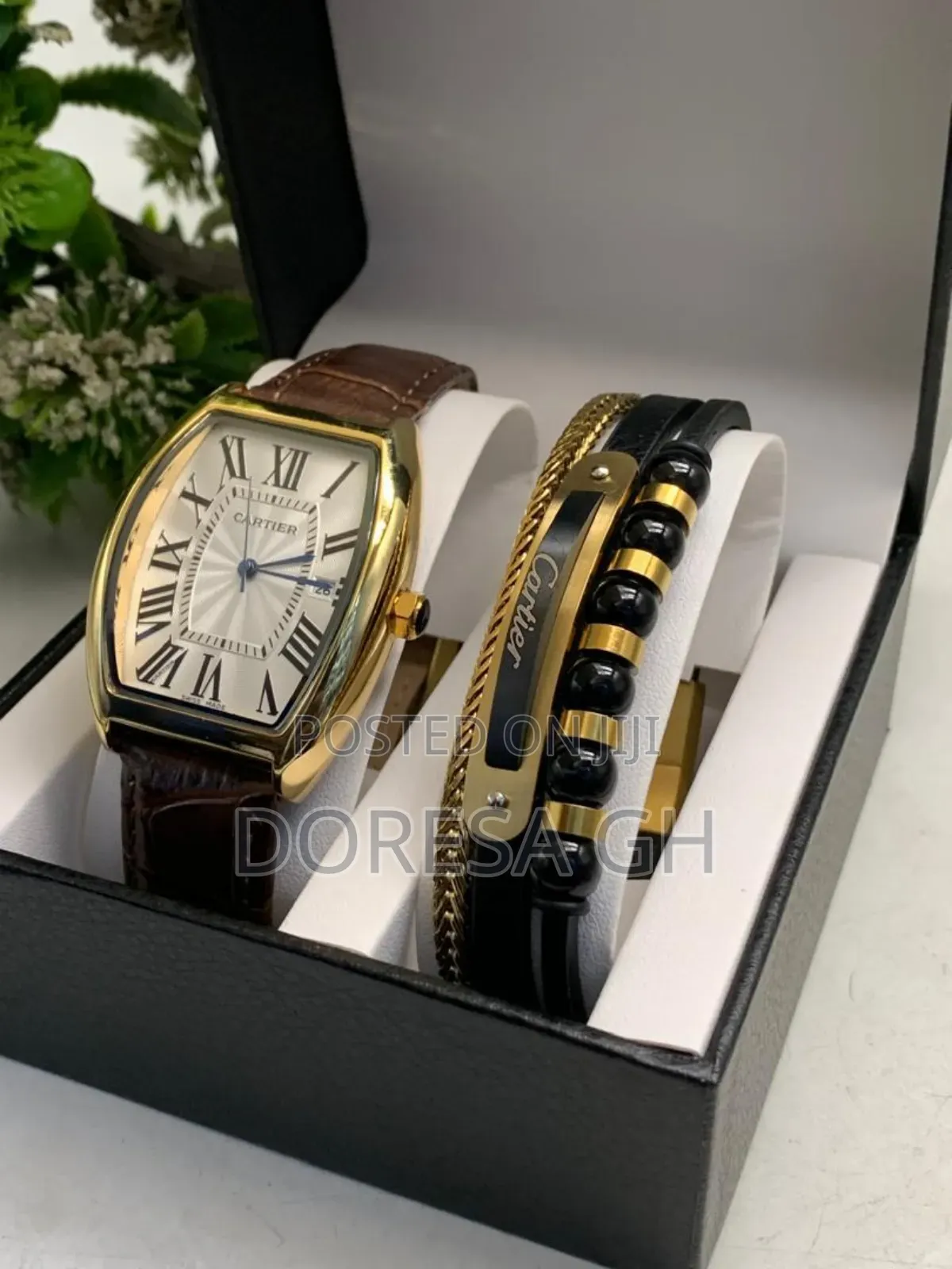 Cartier Watch and Bracelet Set for Men – Stylish Gift Set for Him
