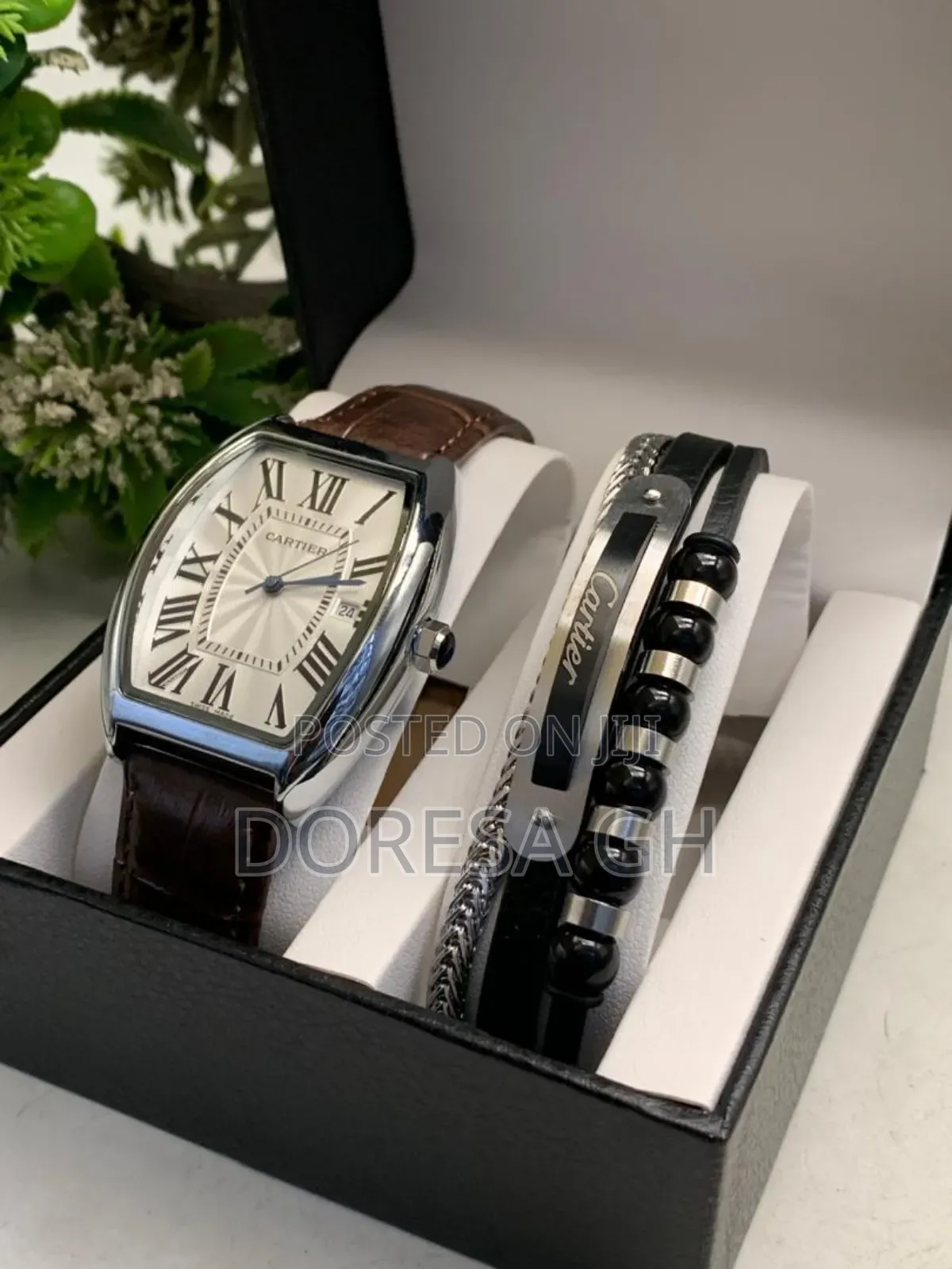 Cartier Watch and Bracelet Set for Men – Stylish Gift Set for Him