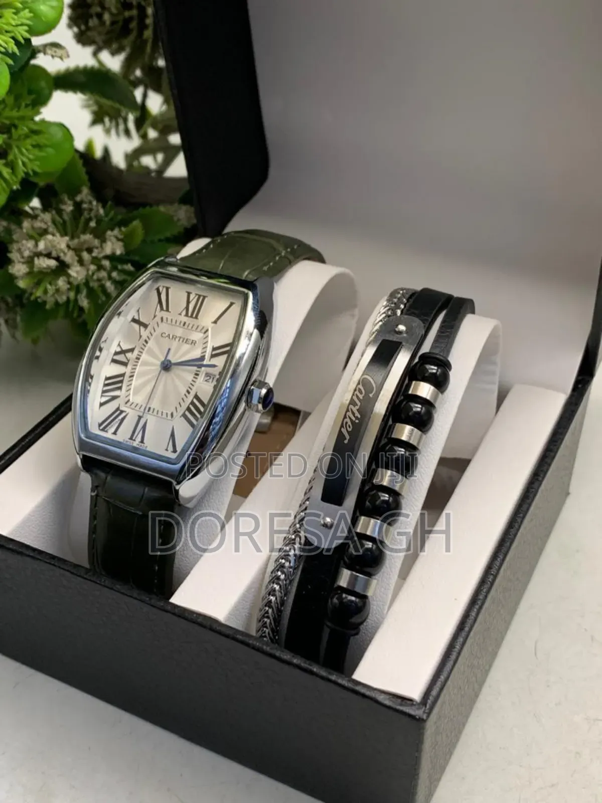 Cartier Watch and Bracelet Set for Men – Stylish Gift Set for Him