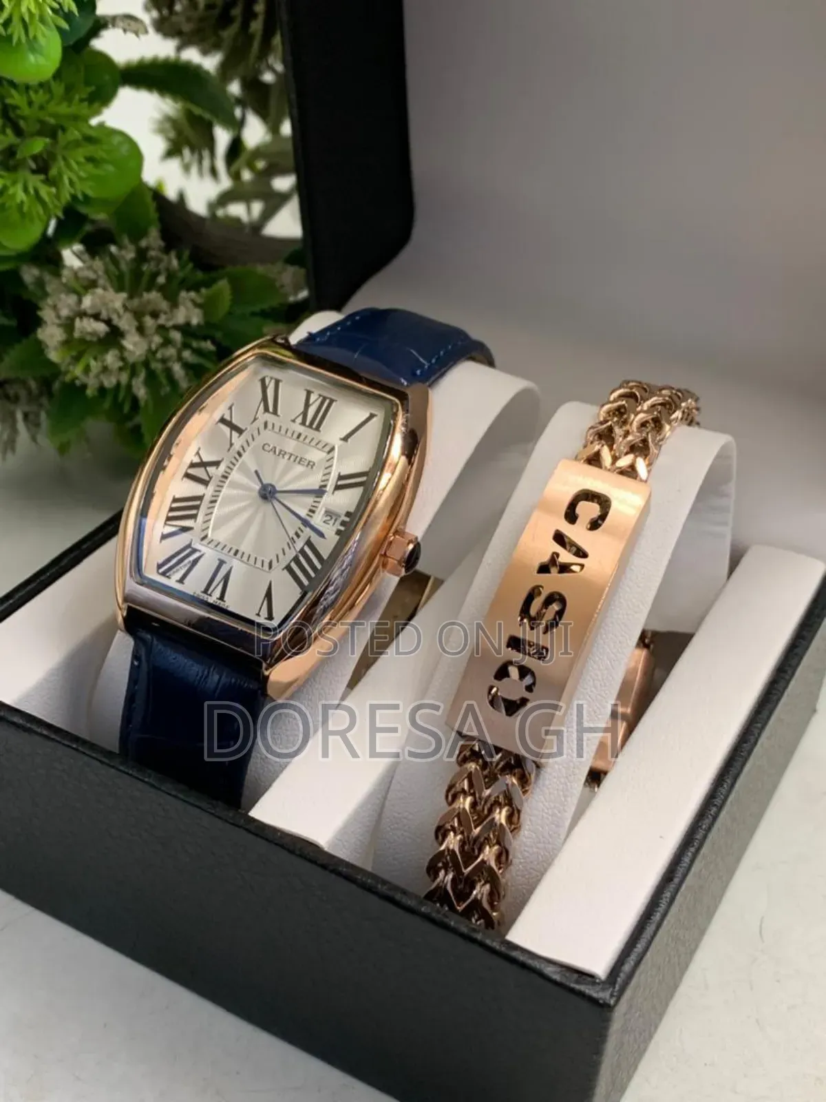 Cartier Watch and Bracelet Set for Men – Stylish Gift Set for Him