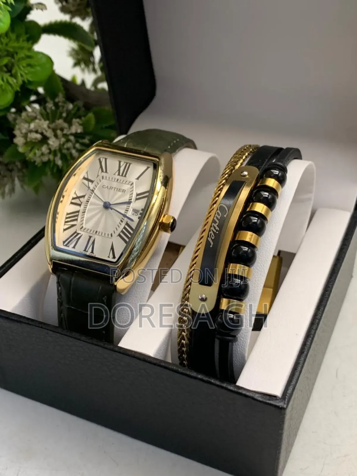 Cartier Watch and Bracelet Set for Men – Stylish Gift Set for Him