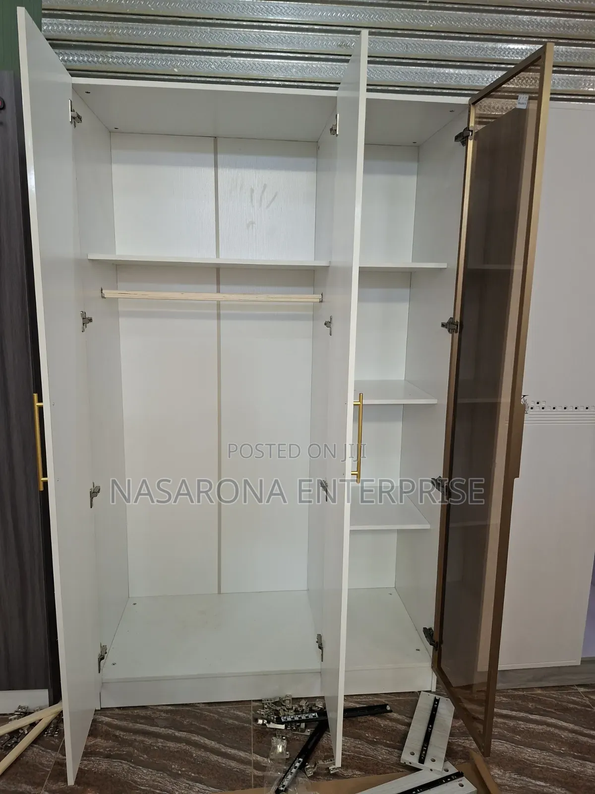 2in 1 Glass Door Wardrobe 120x55x200cm