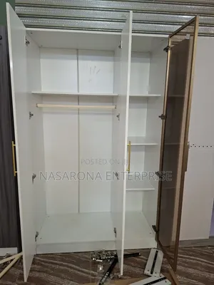2in 1 Glass Door Wardrobe 120x55x200cm
