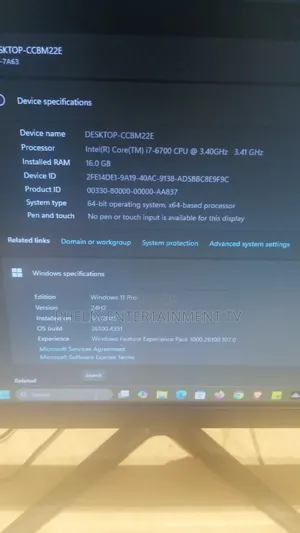 New Desktop Computer MSI model 16GB Intel Core i7 SSD 256GB
