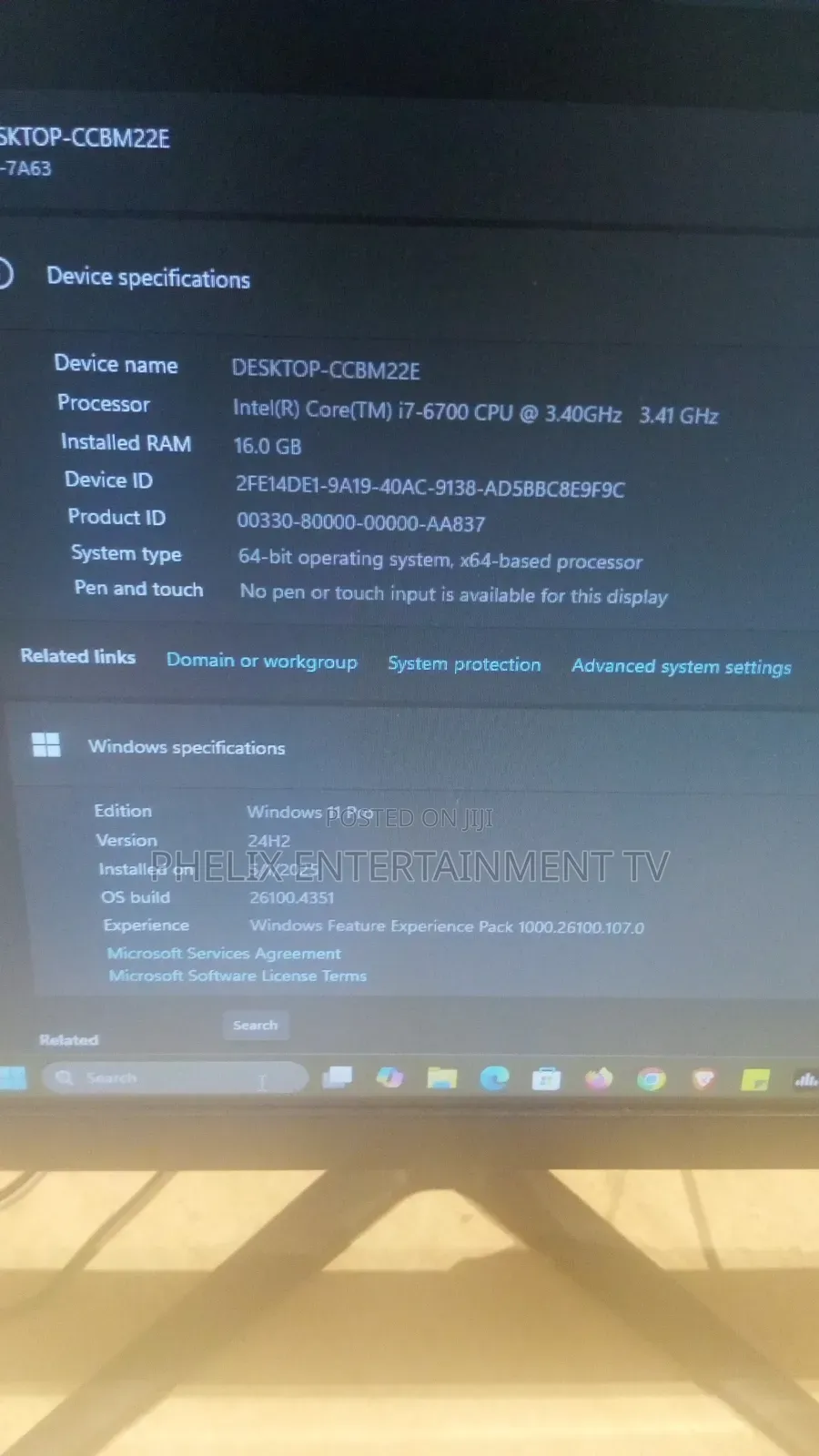 New Desktop Computer MSI model 16GB Intel Core i7 SSD 256GB