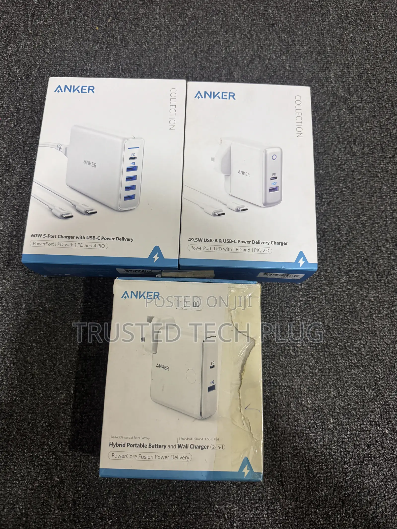 Anker 60w 5-Port Charger With USB-C Power Delivery in Stock