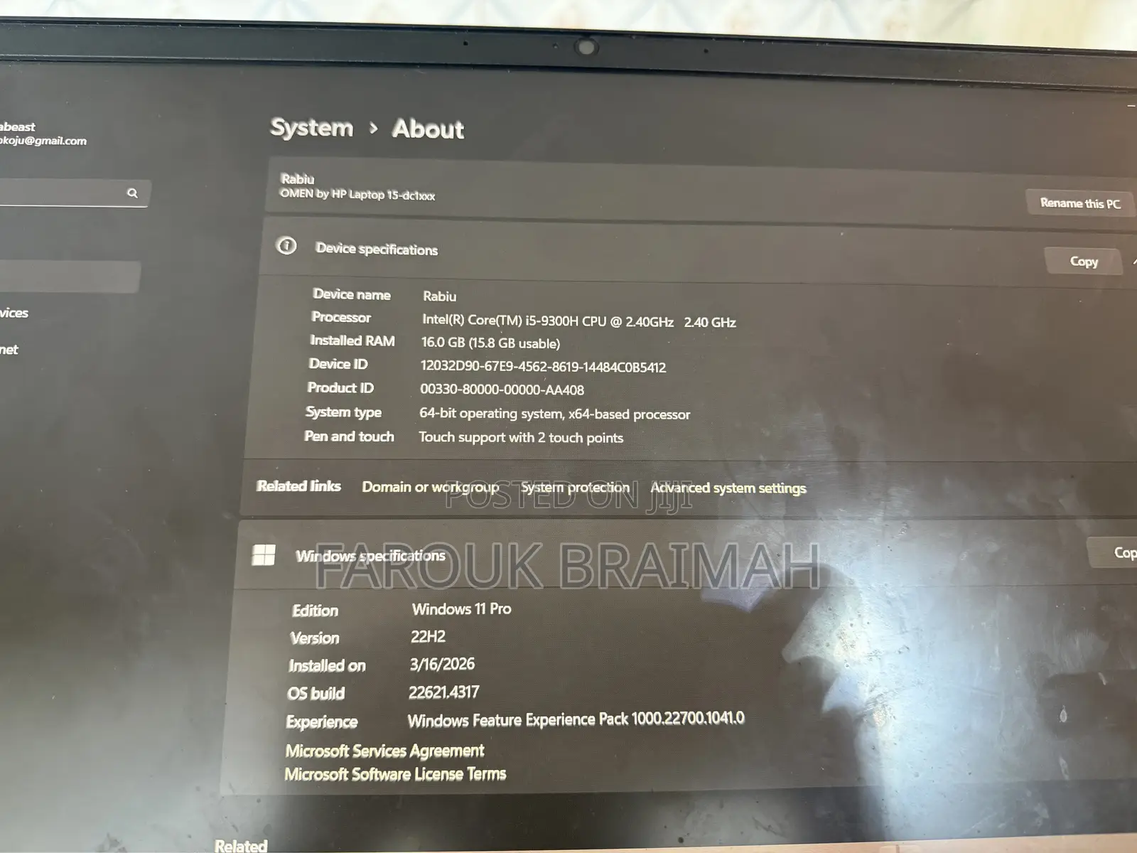 Laptop HP Omen 15 16GB Intel Core i5 HDD+SSD 512GB
