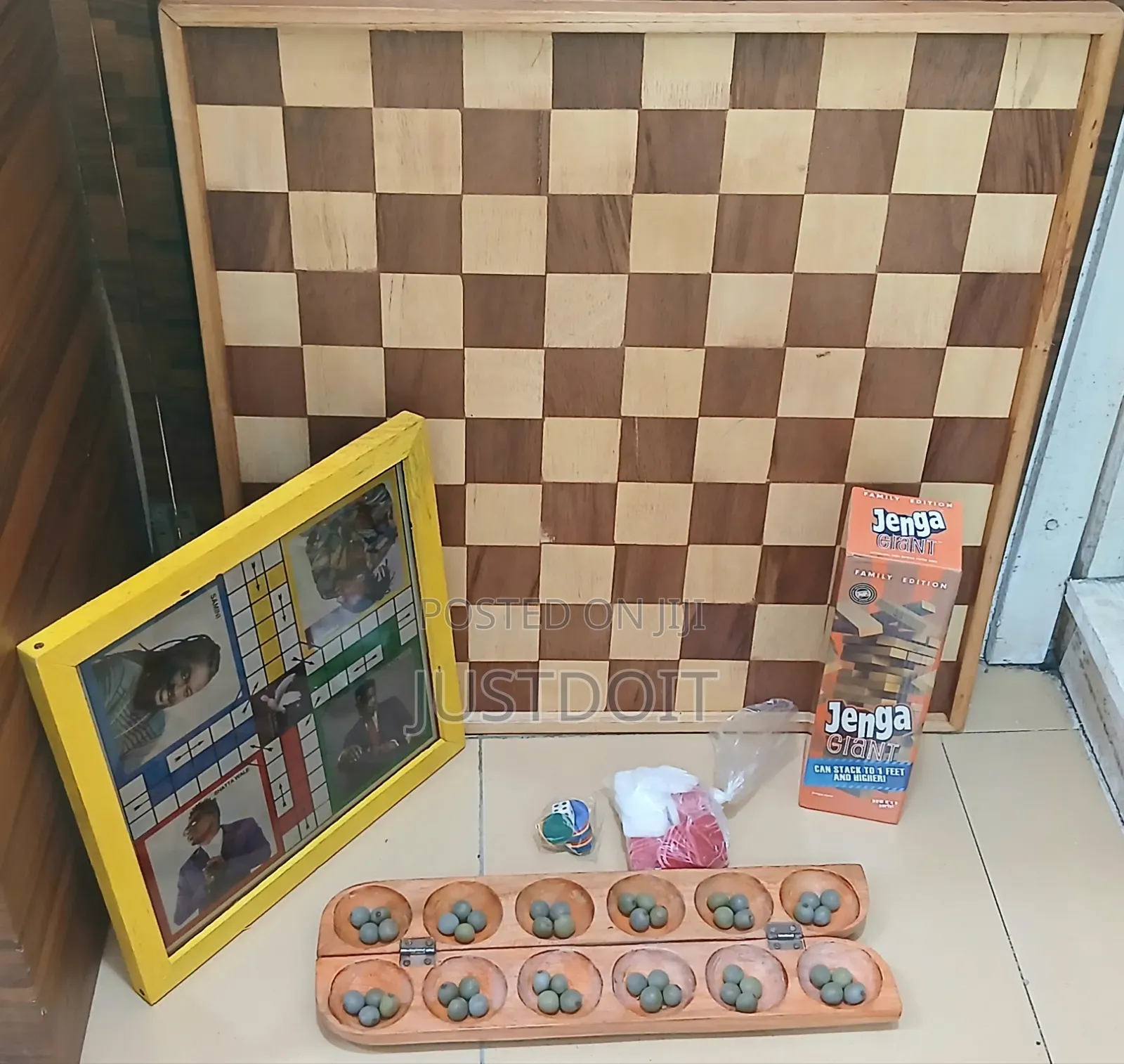 Ludo + Jenga + Draft + Oware