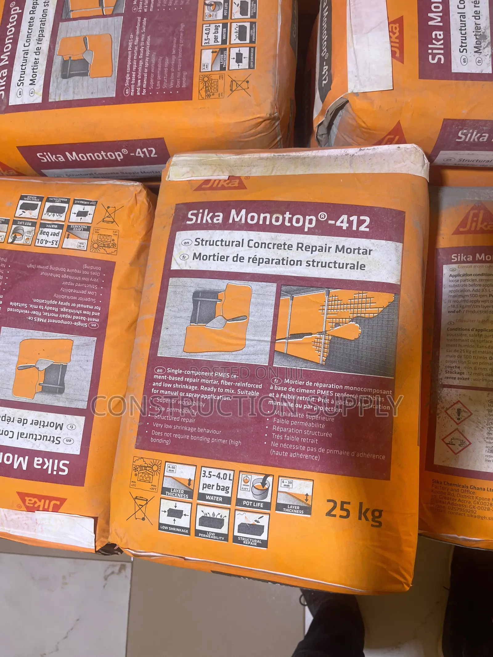 Sika Monotop 412 -25 Kg Concrete Repair Mortar - 25kg