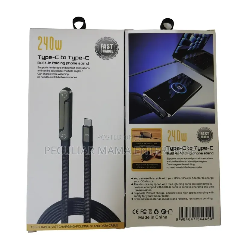 2 in 1 Standing 240W Fast Charging Cable