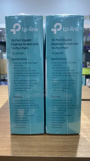 TP-Link TL-SG116P 16-Port Gigabit Desktop Switch With 16-Port PoE+