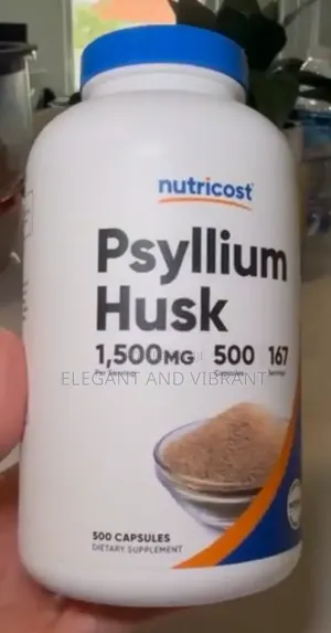 Psyllium Husk 1500mg, 500 Capsules, Gluten Free, GMO-Free