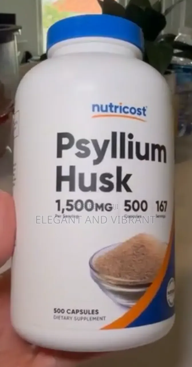Psyllium Husk 1500mg, 500 Capsules, Gluten Free, GMO-Free