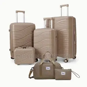 6-Piece Travel Luggage Set With Spinner Wheels, Lock and Travel Bag