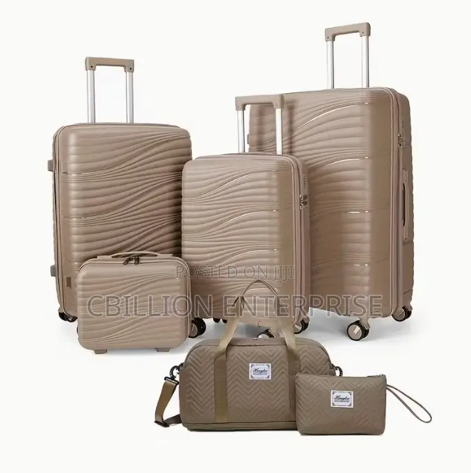 6-Piece Travel Luggage Set With Spinner Wheels, Lock and Travel Bag