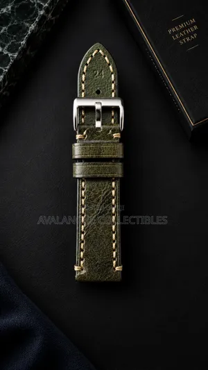 Genuine Leather Stuff Army Green Leather Strap 20, 22 and 24