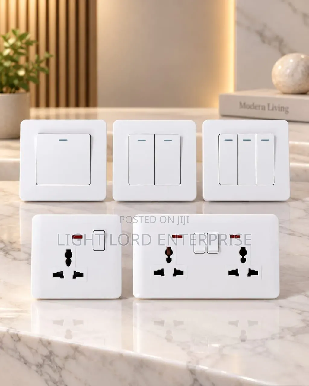 1gang 2gang 3gang Double Socket White Body