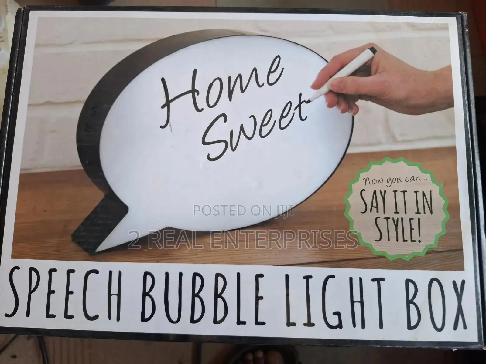 Speech Bubble LED Light Box Message Board With Marker Pen