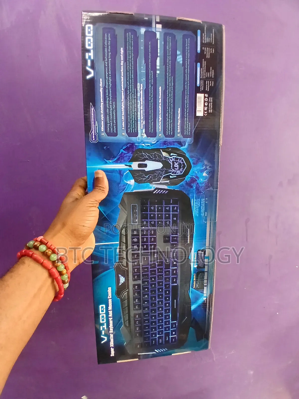 V-100 Backlight Gaming Xblaster Sytle Showing Performance Charm.