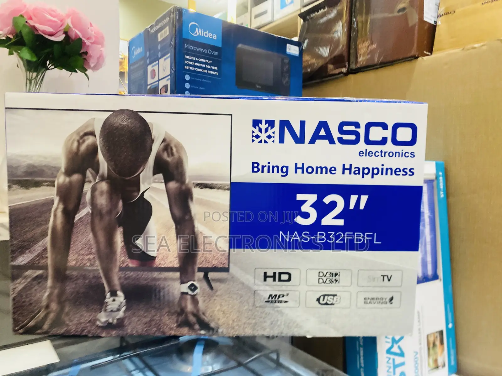 Nasco 32-Inch LED Digital Satellite TV – Built-in Decoder (DVB-T2/S2)