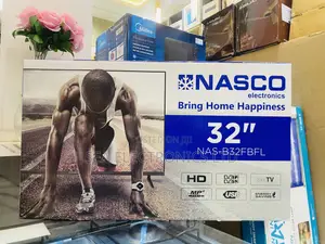 Nasco 32-Inch LED Digital Satellite TV – Built-in Decoder (DVB-T2/S2)
