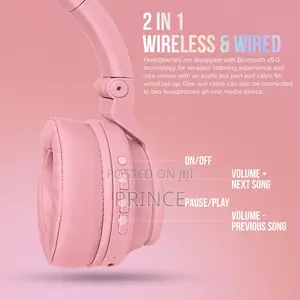 JST - 31 Pink Stereo Headphones /
