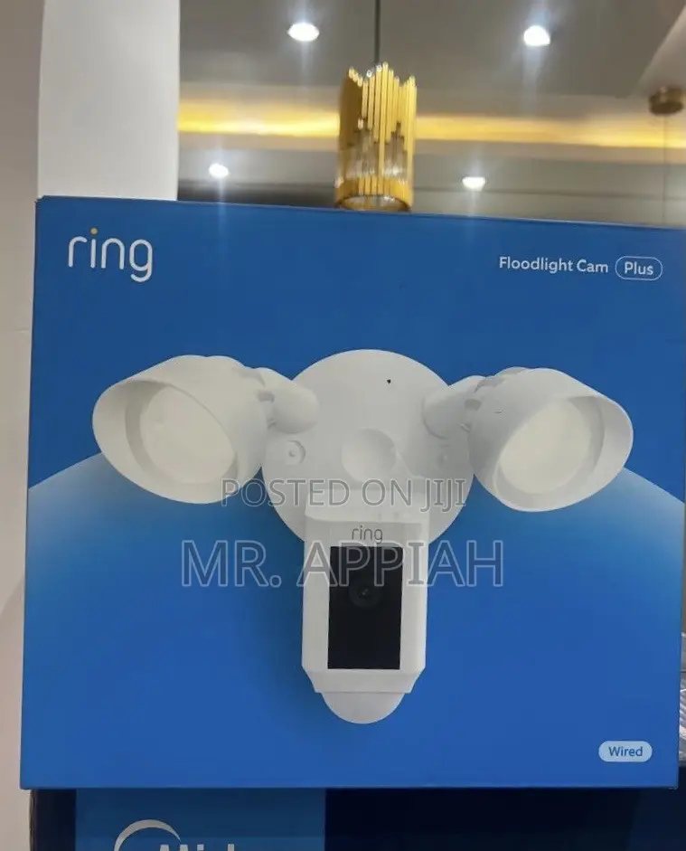 Classic Design Ring Floodlight Cam Wired Plus, Outdoor Home(White)