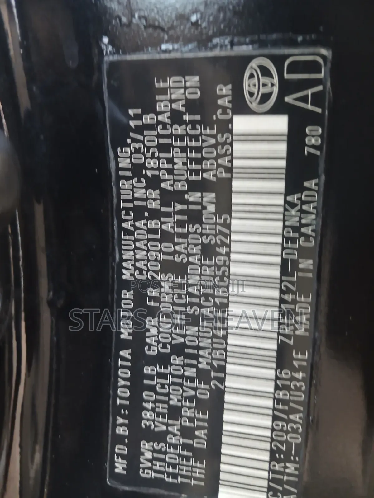 Toyota Corolla 2012 Black
