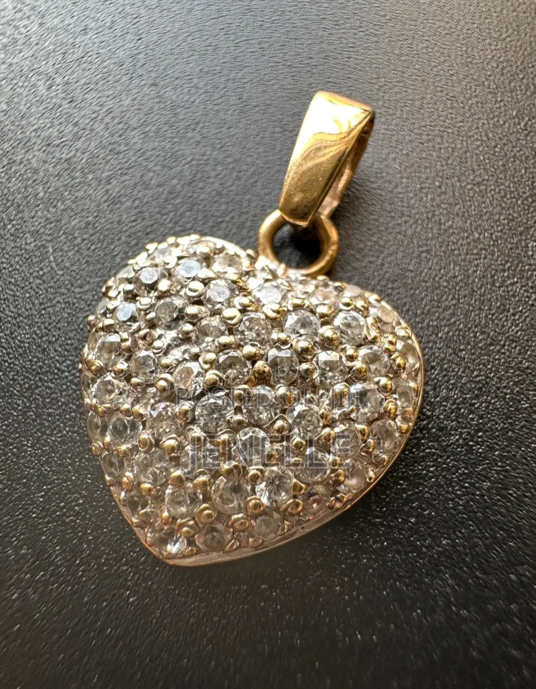 9ct Gold Heart Pave Pendant