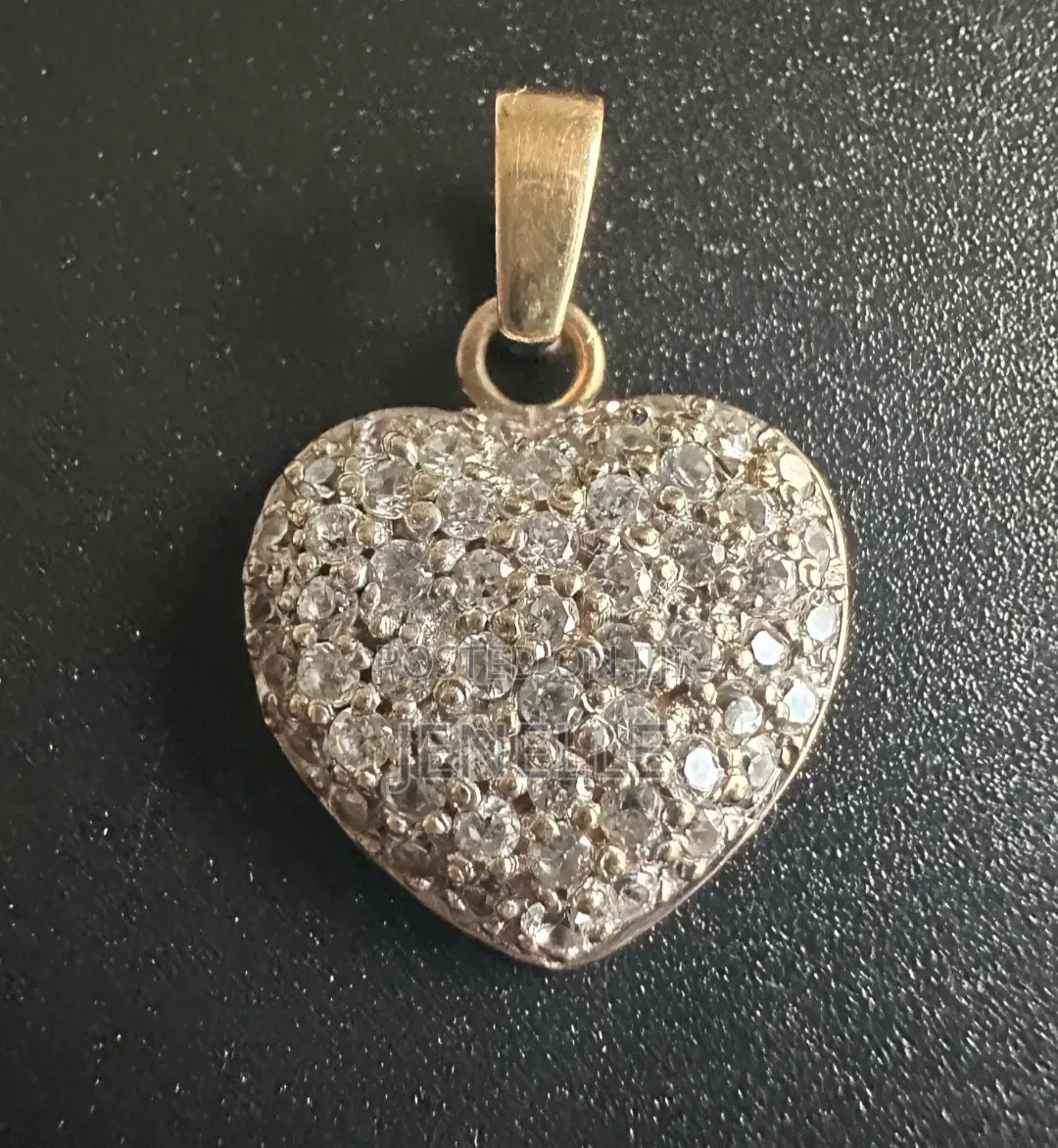 9ct Gold Heart Pave Pendant