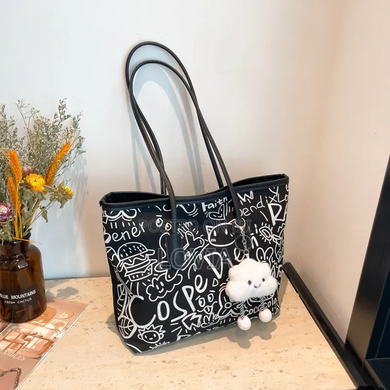 Trendy Large Tote Bags - Pink & Black - Brand New