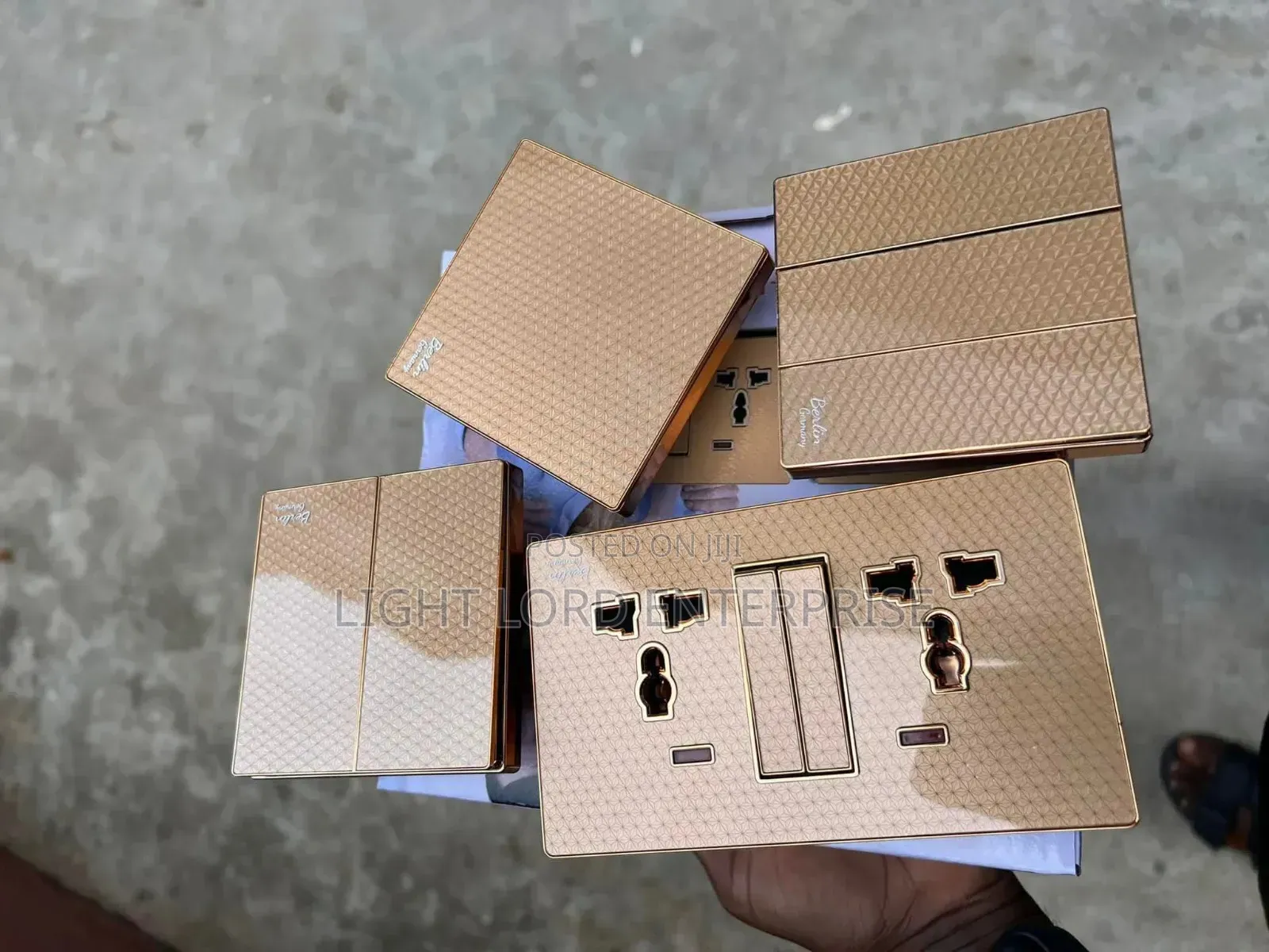 Though Yellow Gold /Vanta Black Socket and Switches
