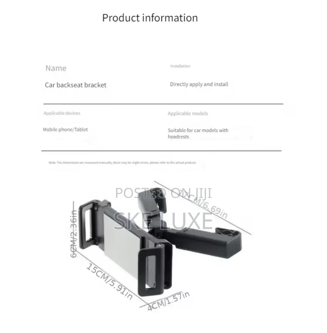 Universal Car Backseat Telescopic Bracket / Tablet & Phone Mount