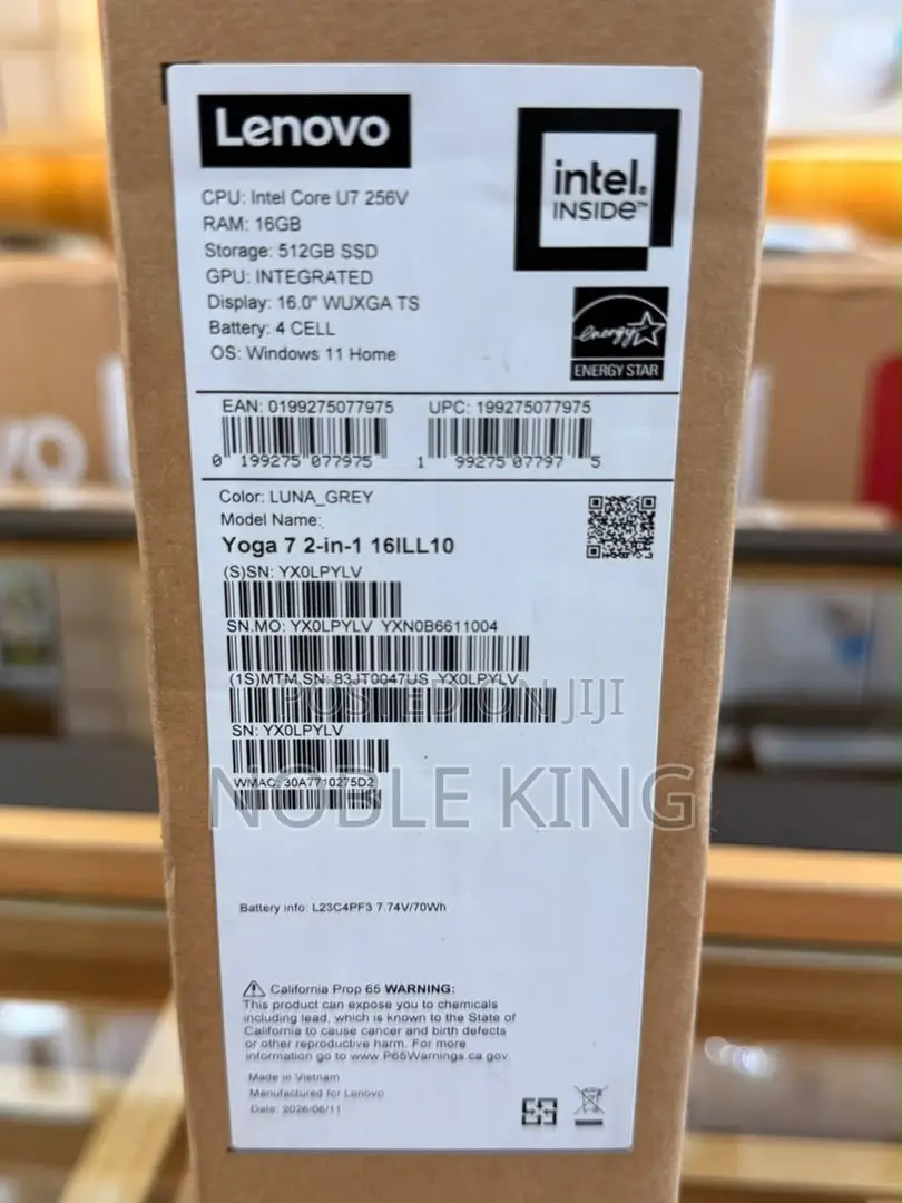 New Laptop Lenovo Yoga 7 15ITL5 16GB Intel Core Ultra 7 SSD 512GB