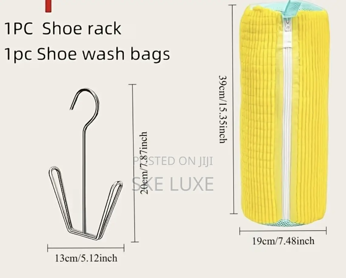 3 Pieces Shoe Washing Machine Bag & Drying Hanger Set