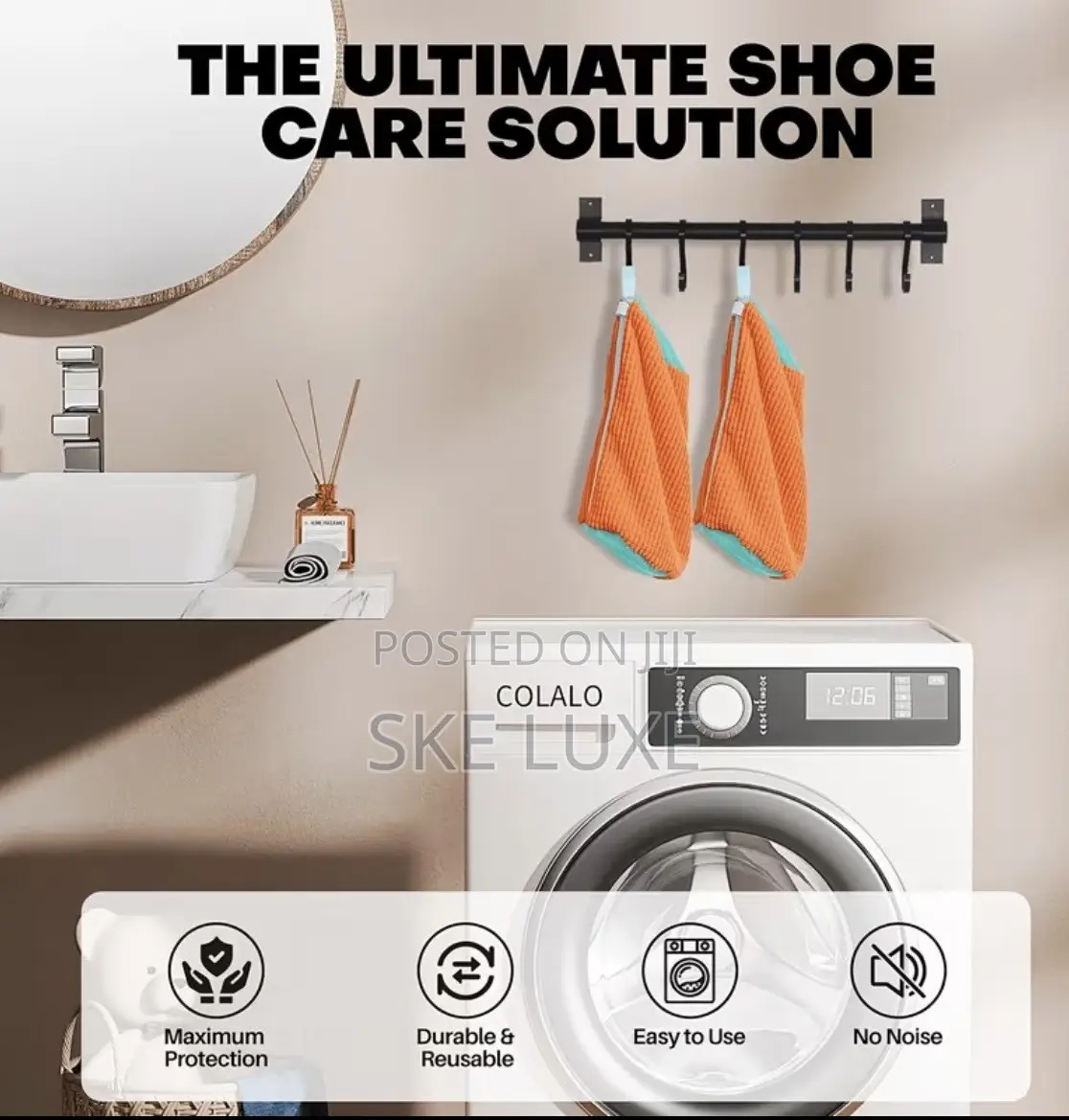 3 Pieces Shoe Washing Machine Bag & Drying Hanger Set